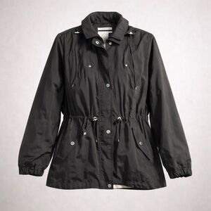 Charter Club Anorak Jacket Large Petite Water-Resistant Hooded Drawstring Waist